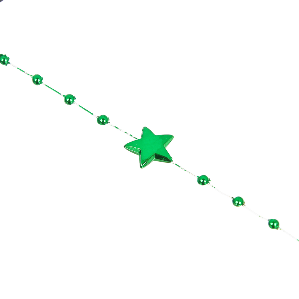 СНОУ БУМ Бусы декоративные, шары и звезды, 200см, пластик, цвет зеленый (А04) - #2