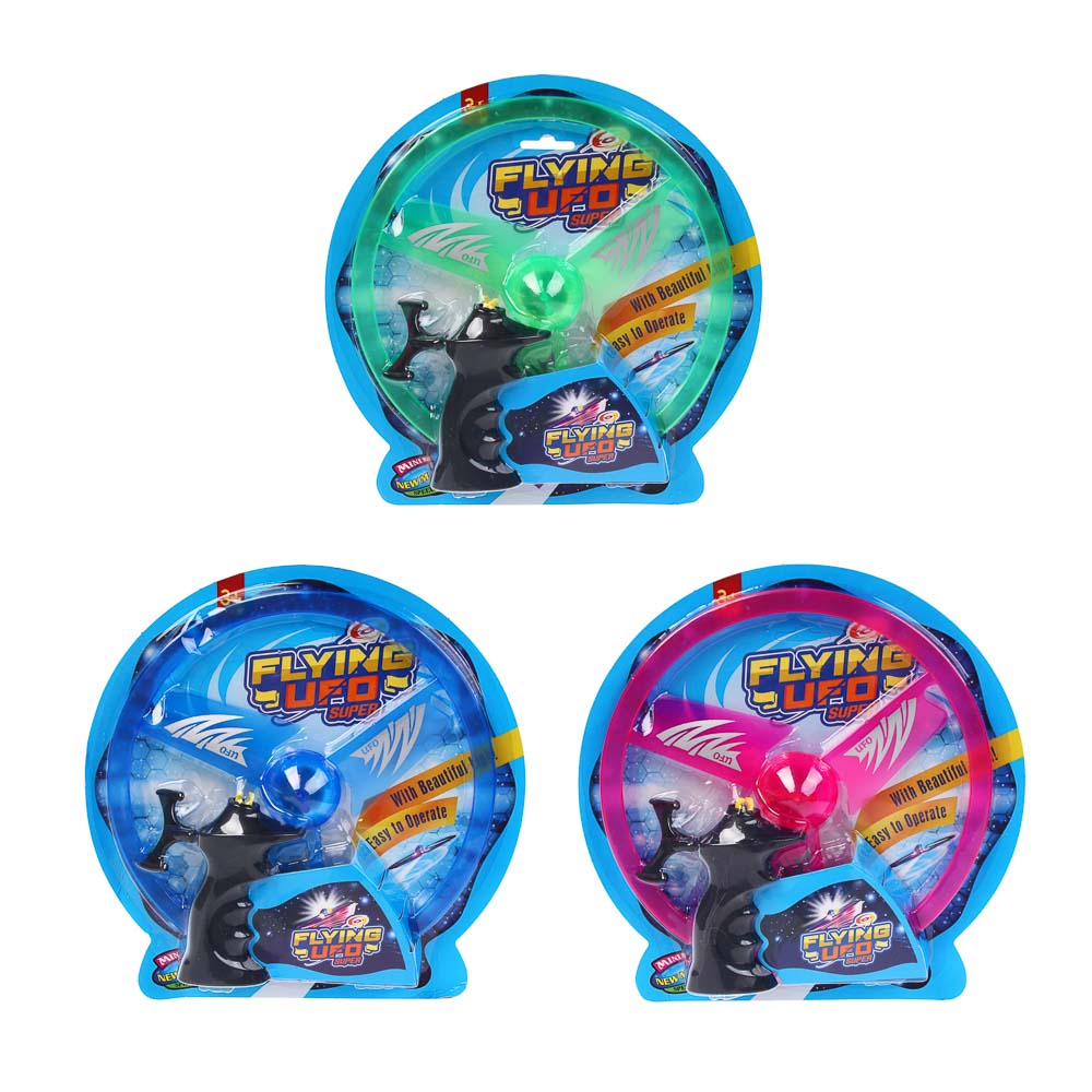 Запускалка с вертушкой большая механическая, 3х13AG, свет, d 25см, PP - #3