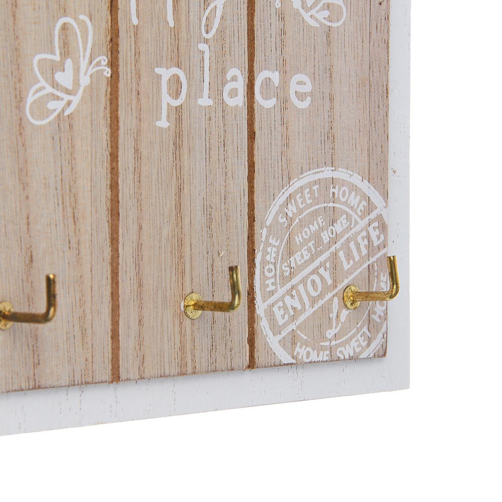 Ключница открытого типа, 3 крючка, 14,5x19x2,5см, МДФ, металл, 2 дизайна - #5