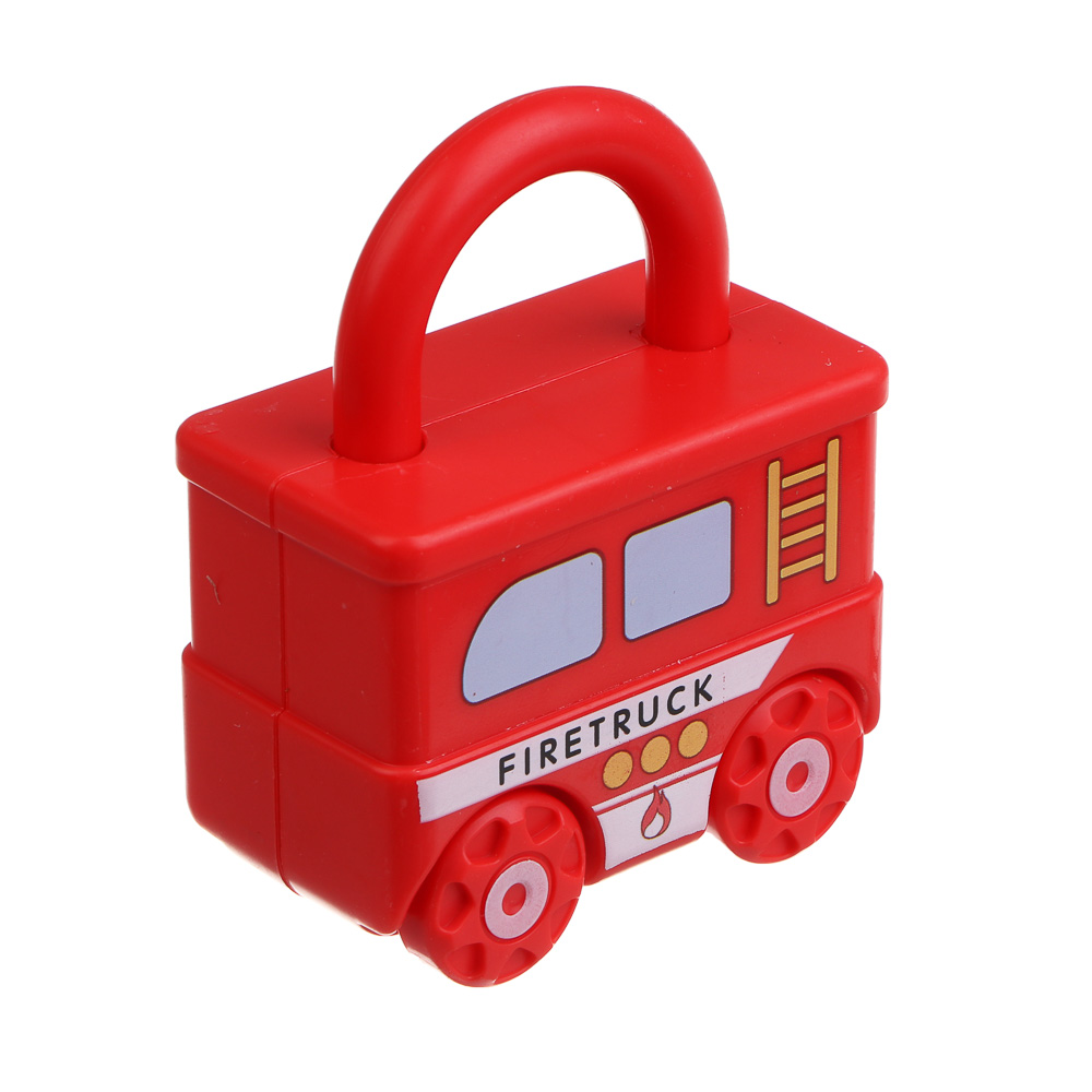 Развивающая игрушка сортер ИГРОЛЕНД "Машинка - замочек" с ключиком, PP, 9х7х3см - #5