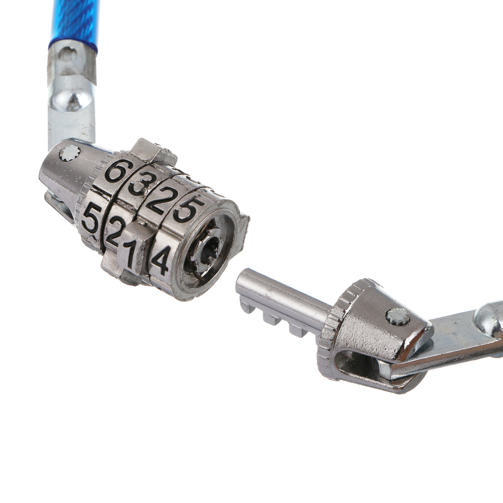 Замок велосипедный тм BY SPORT, противоугонный, тросовый, кодовый, 650х8мм, металл, ПВХ, 3 цвета - #4