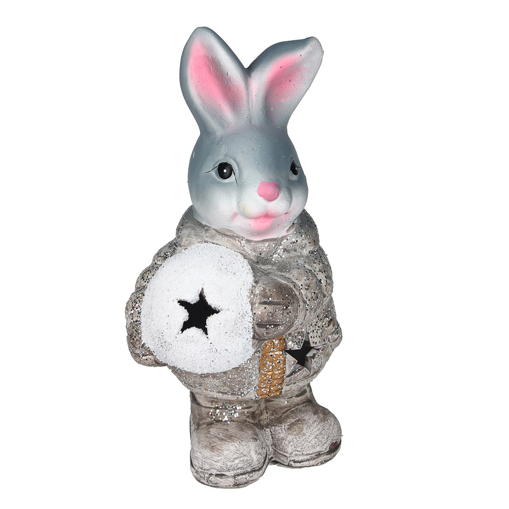 СНОУ БУМ Фигурка в виде кролика с подсветкой, керамика, 9,3x7,5x16,8 см, арт 4, 2 вида - #3
