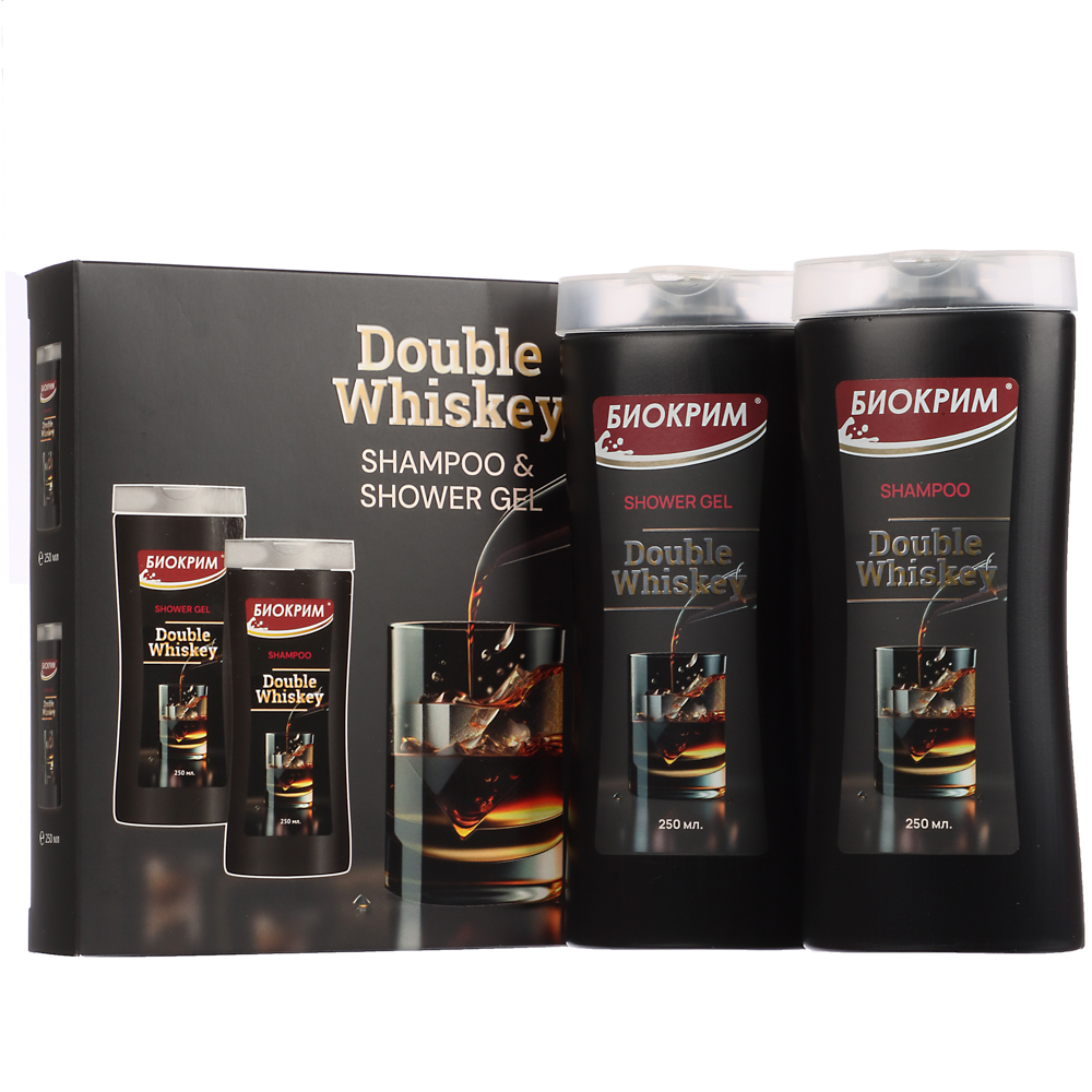 Подарочный набор мужской БИОКРИМ Double Whiskey, шампунь для волос + гель для душа, 2х250 мл - #1