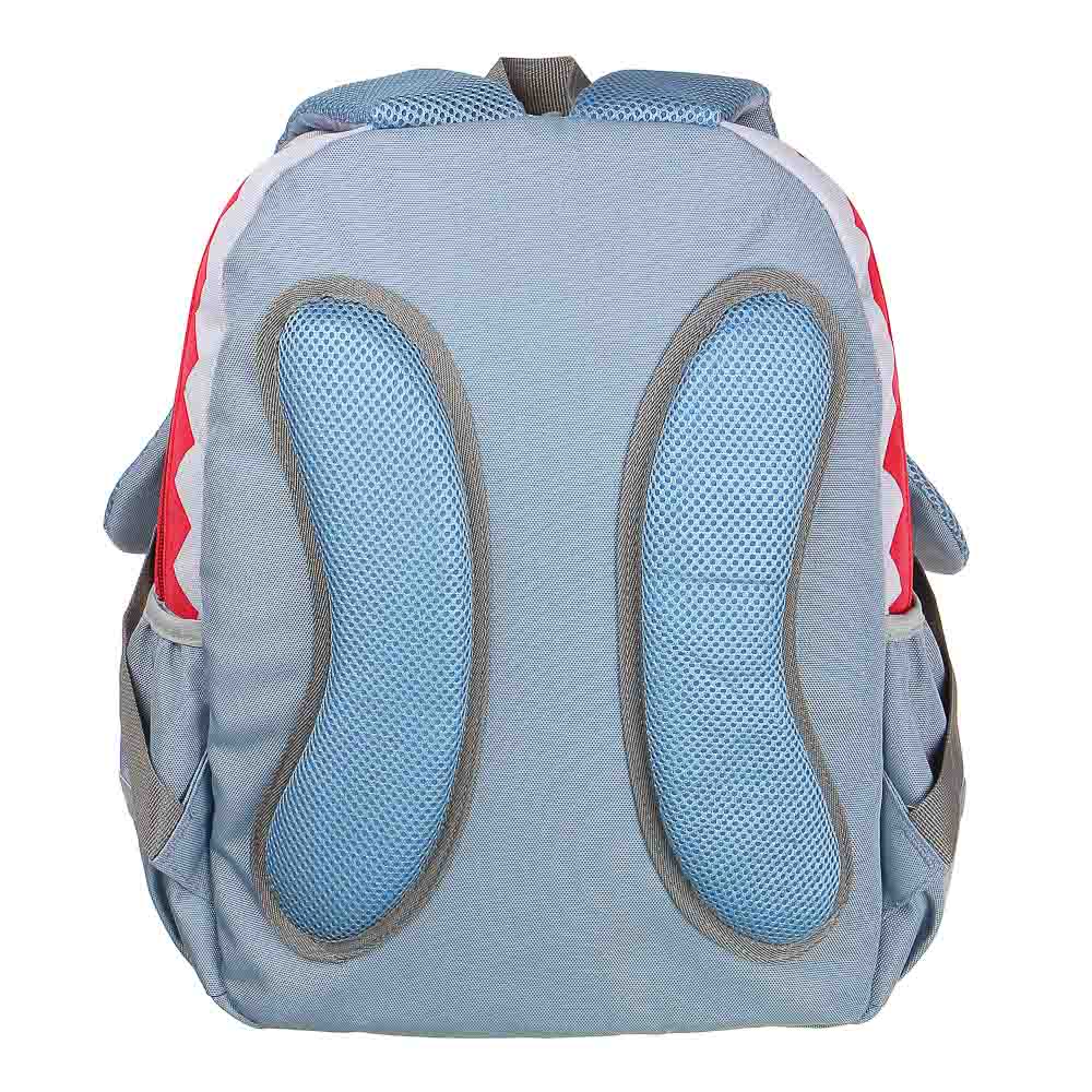 Рюкзак подростковый 39x30x19,5см, 2 отд., 3 карм., аппликация, принт в форме зубов акулы, ПЭ, серый - #4