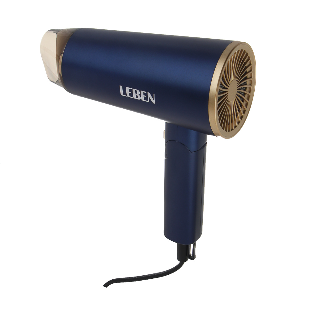 LEBEN Фен для волос, 2000 Вт, 2 скорости, 2 темп.реж., темно-синий, матовое покрытие, концентратор - #4