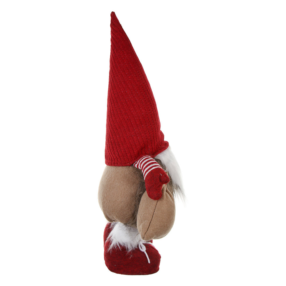 СНОУ БУМ Фигура декоративная "Гном" с выдвижными ногами 47-67 см, полиэстер, красный - #4