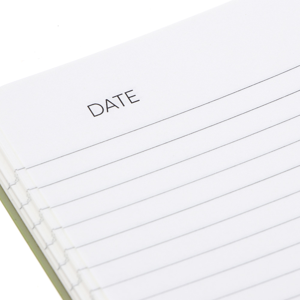 Бизнес - блокнот "БЛАНЖ" А5, 192 стр., гибкая обл., иск.кожа, нашивки в форме букв, салатовый - #3