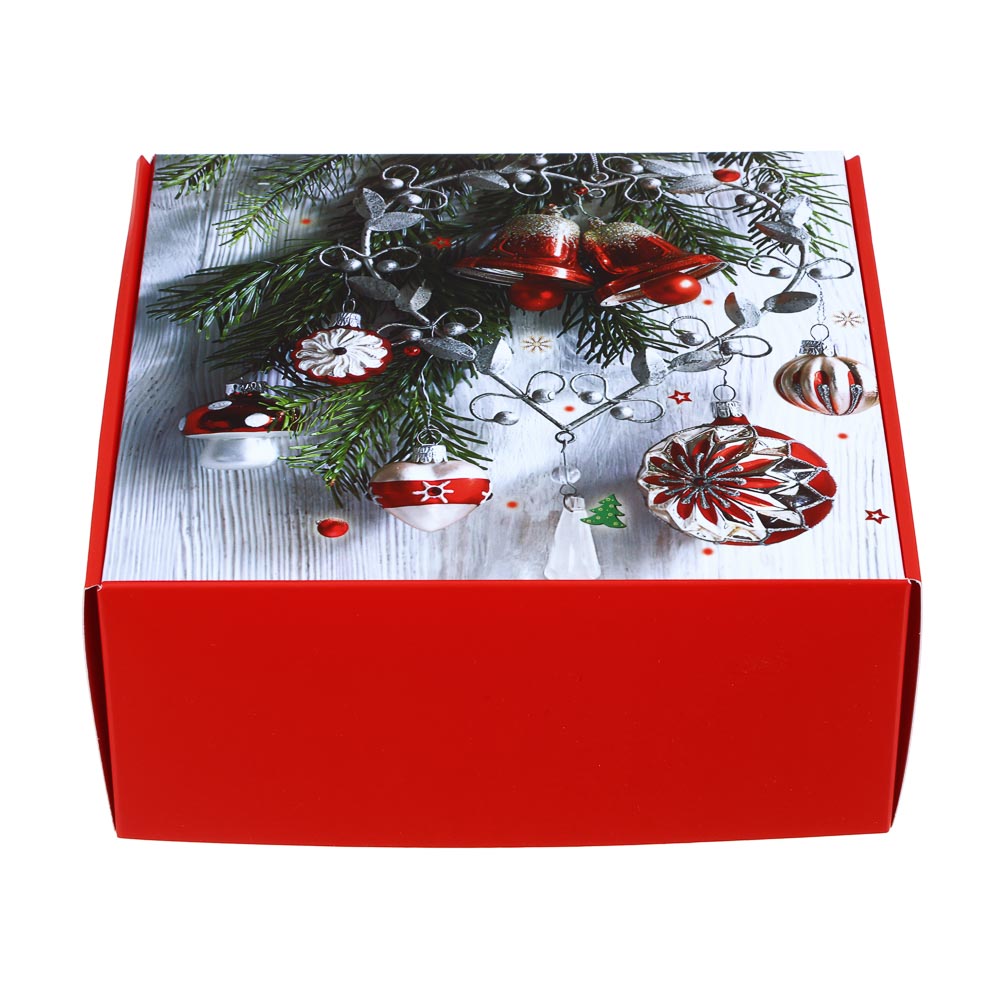 СНОУ БУМ Коробка подарочная, бумажная, складная, 25x25x9 см, 2 дизайна - #3