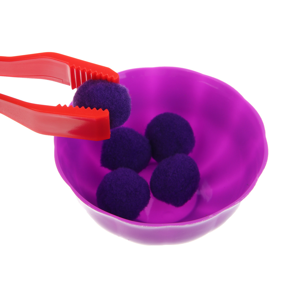 Развивающий набор ИГРОЛЕНД тарелочки, шарики, пинцет, PP, текстиль, 13х19х3см - #6