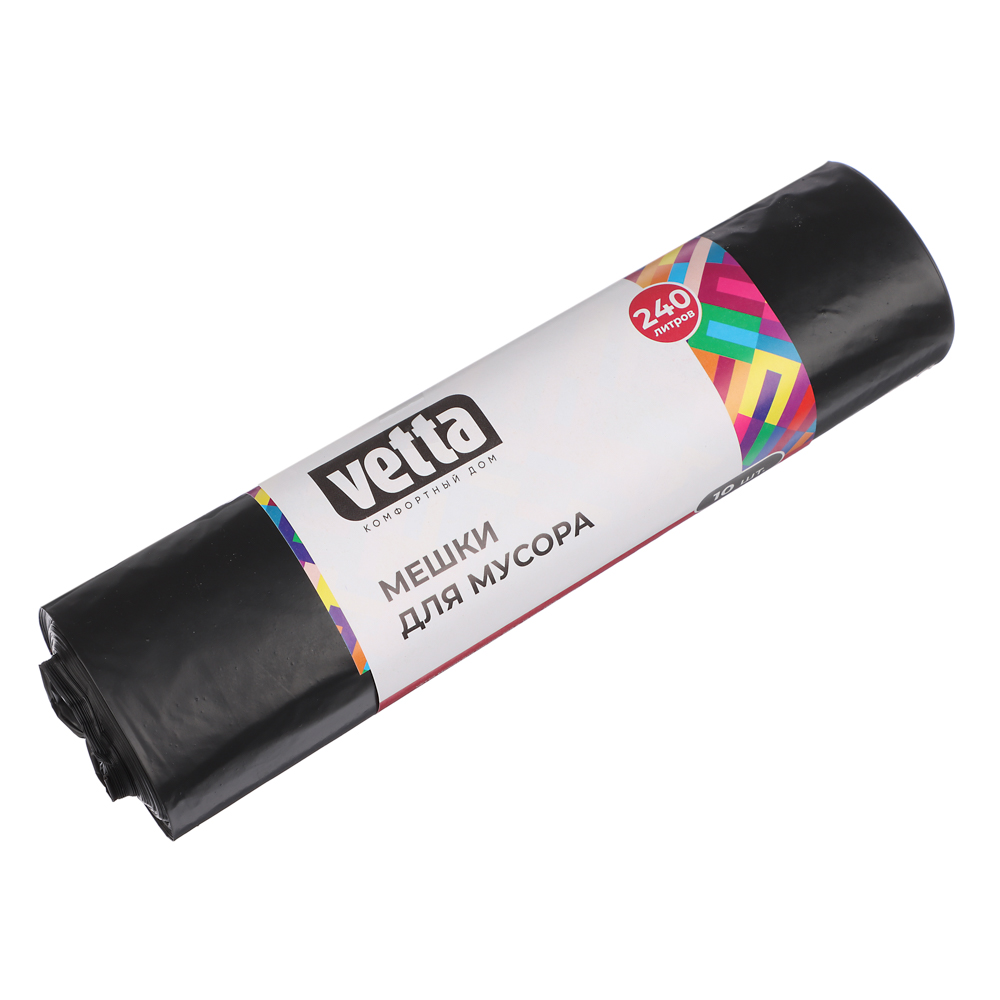 VETTA Мешки для мусора 240 л., 10 шт., эконом ПВД, рулон - #1