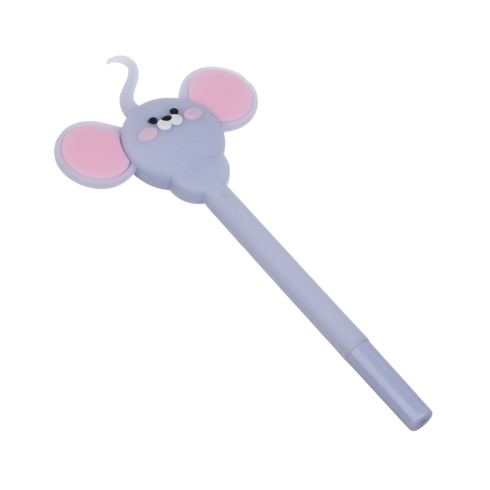 Ручка гелевая синяя "Мышки", силиконовый корпус, 4 вида, шоу-бокс - #2