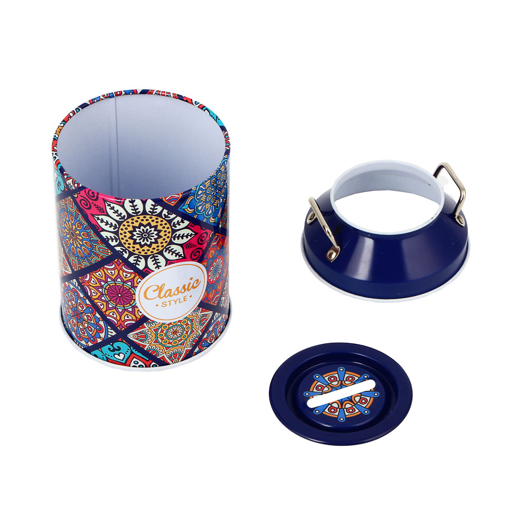 Копилка, в форме бочонка, жесть, 7,8х12,7 см, 8 видов - #3