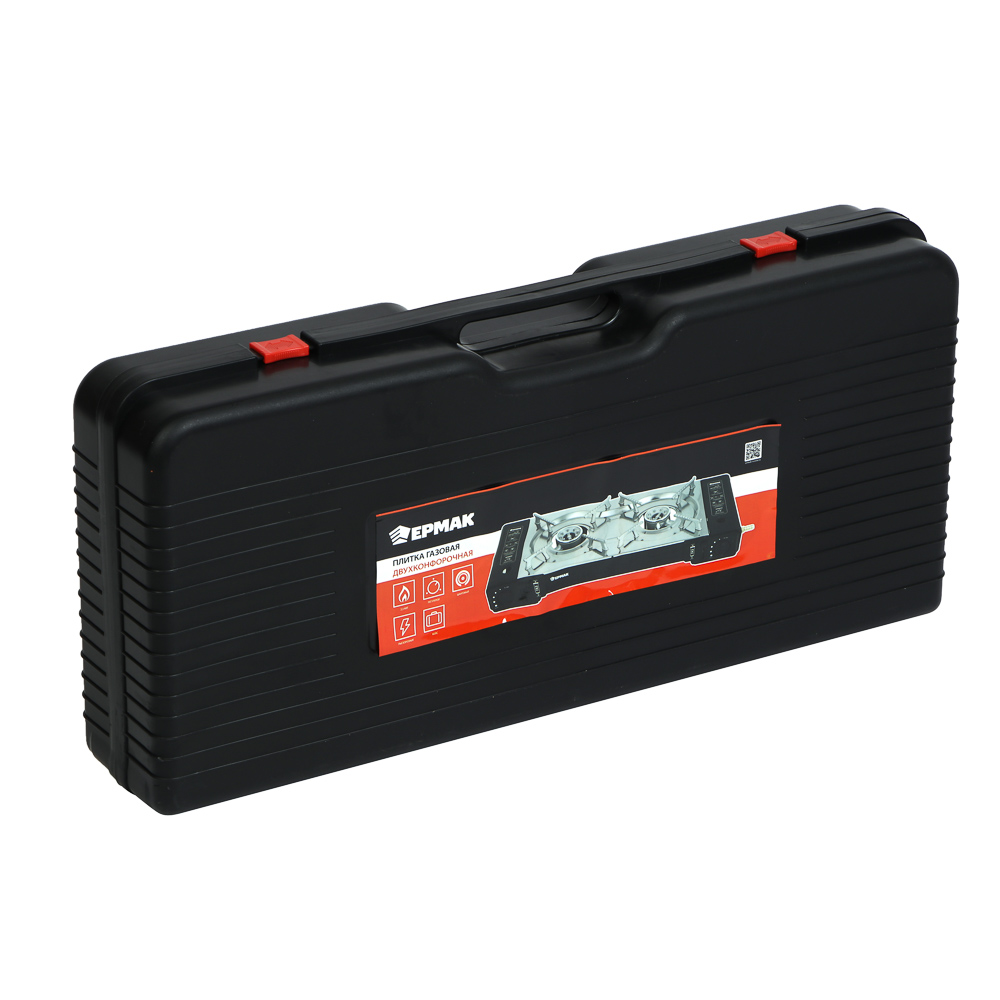 ЕРМАК Плитка газовая двухкомфорочная портативная с переходником, в кейсе, 64х27х9см - #10