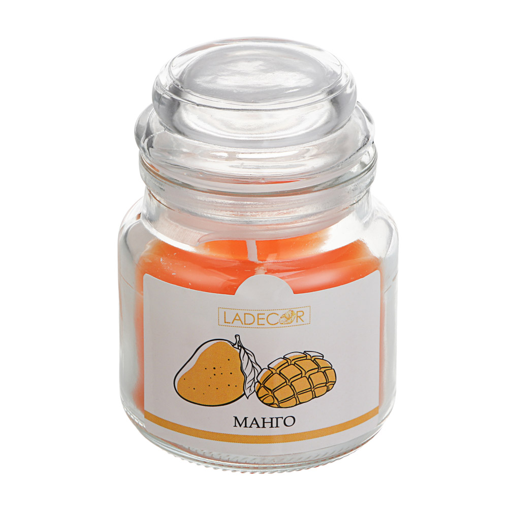 LADECOR Свеча ароматическая в стеклянном подсвечнике с крышкой, парафин, свеча 6x8,7 см, 6 ароматов - #2