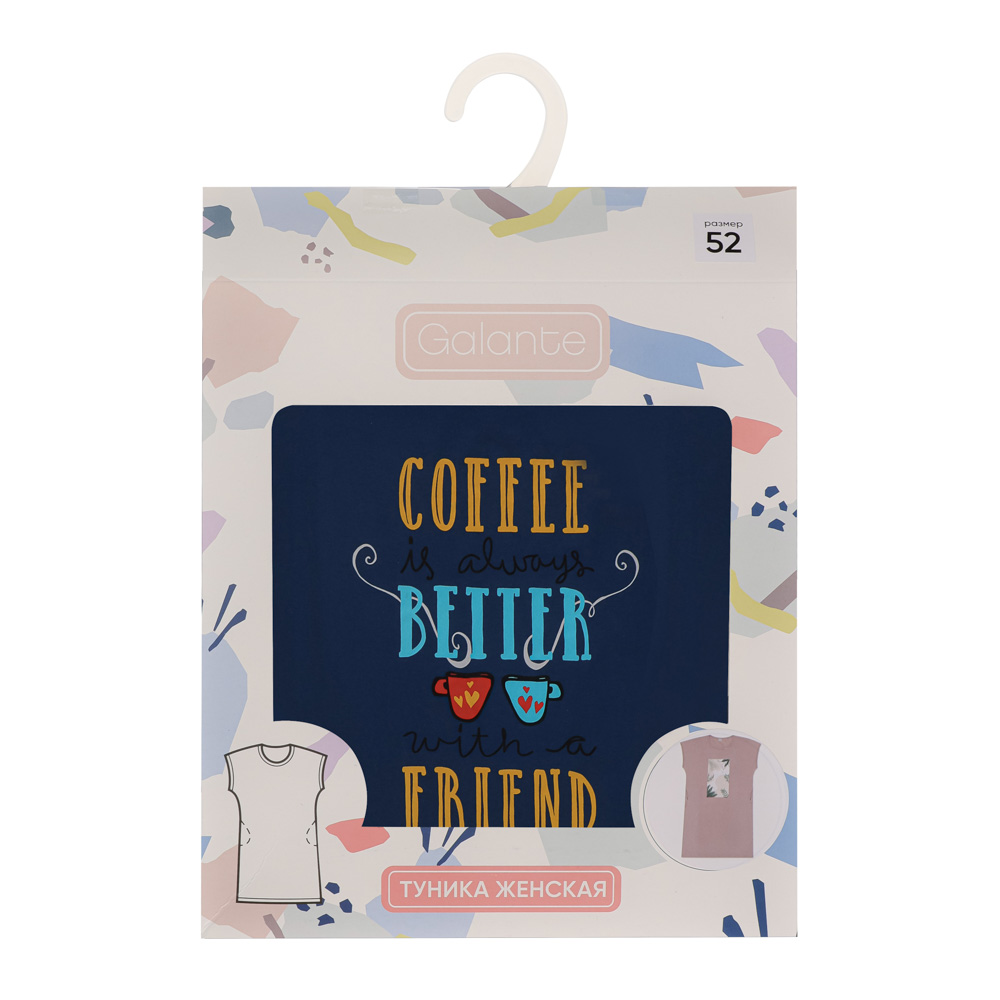 Туника женская с принтом, р. 48-54, 100% хлопок - #7