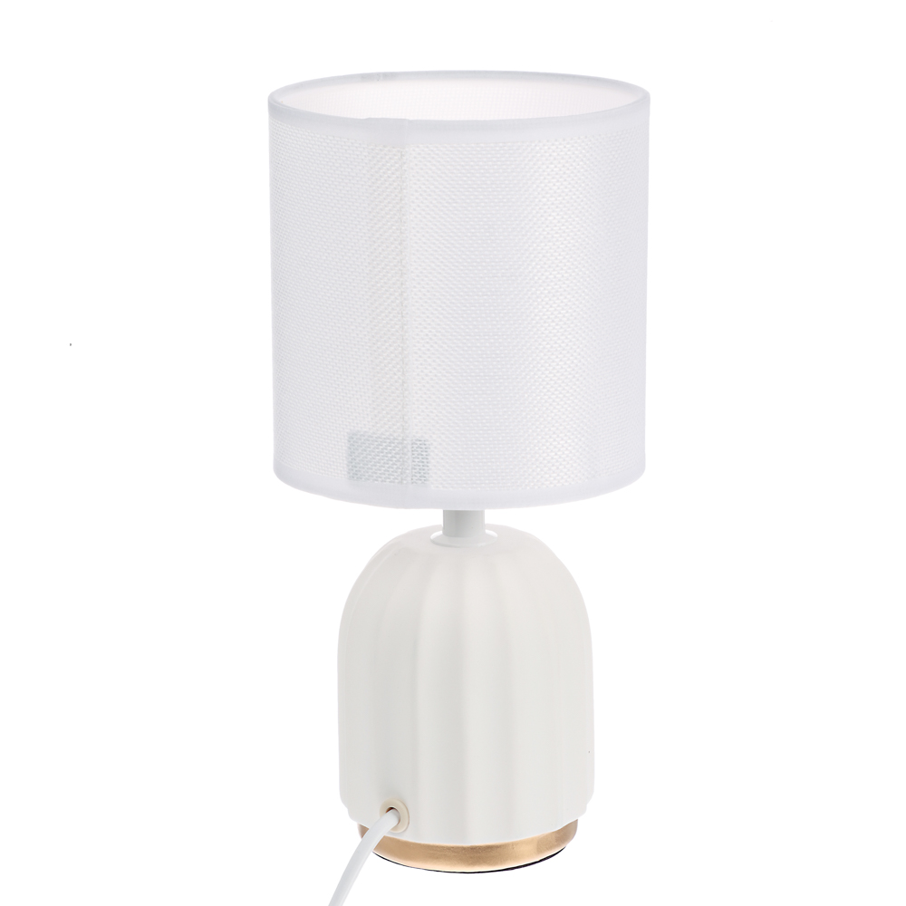 BY Светильник настольный Люцерн, 27 см, E14, 40 Вт, 230В, керамика, текстиль, белый - #5