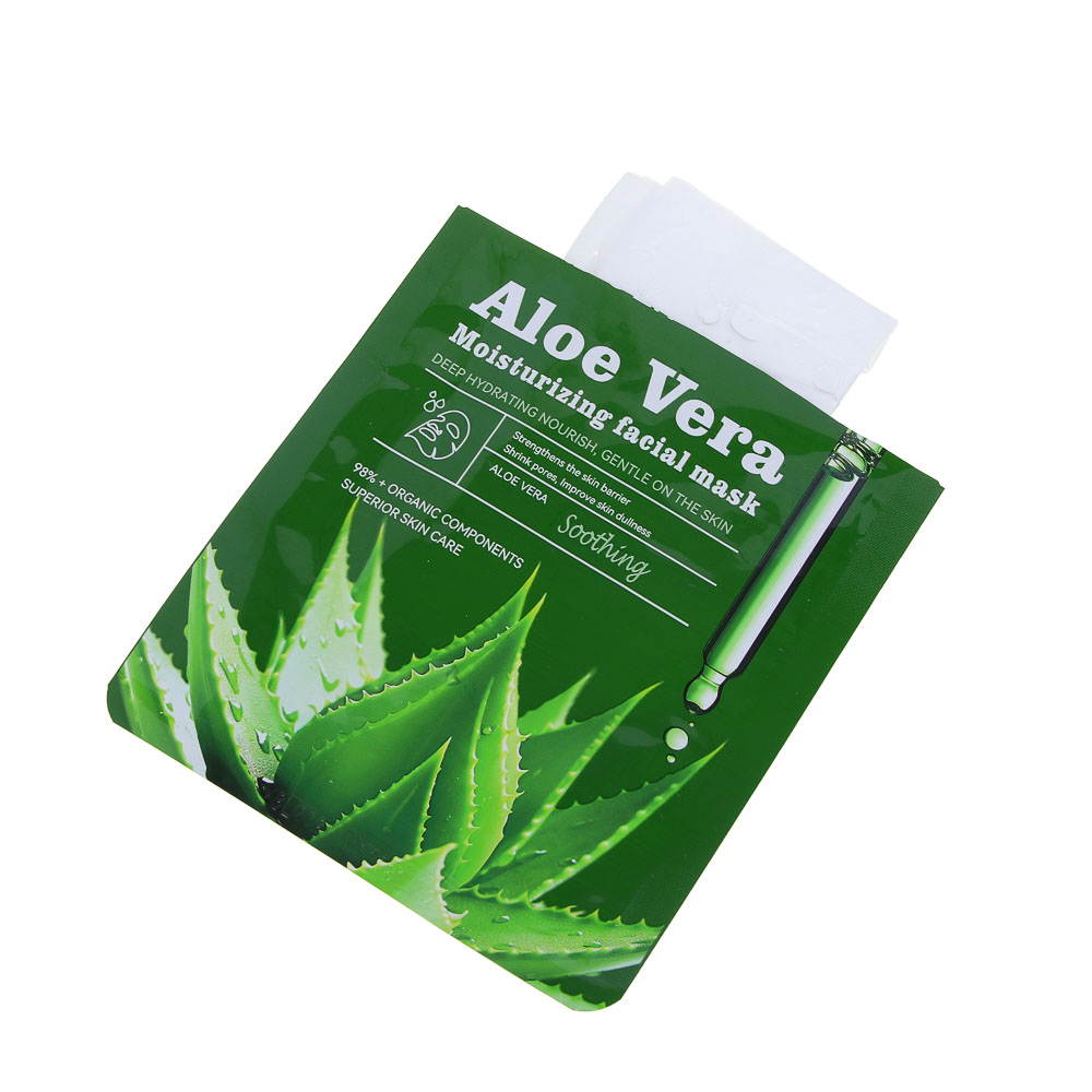 SADOER Маска тканевая успокаивающая, 25 гр, алоэ - #3