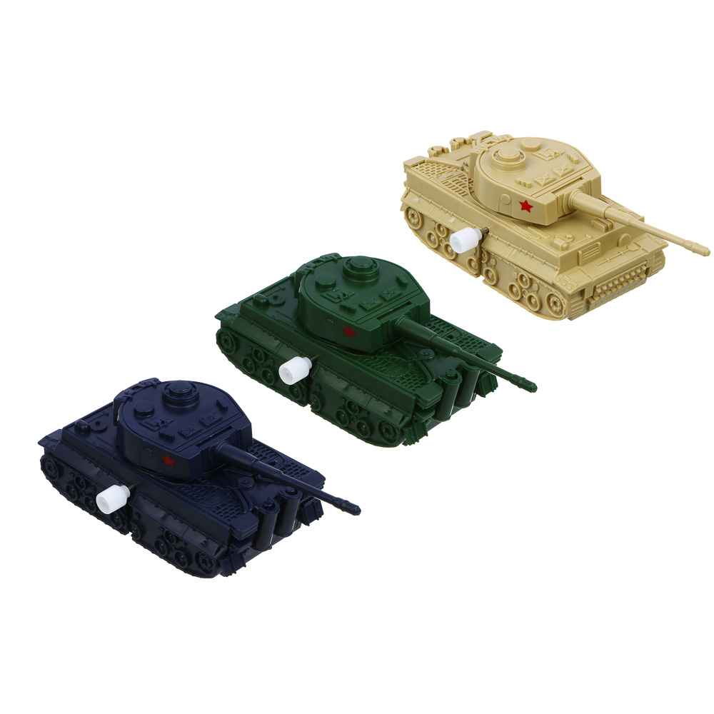 ИГРОЛЕНД Танк с заводным механизмом "Военная операция", крутится башня, ABS, 9,5х4,5х5 см, 3 диз - #2
