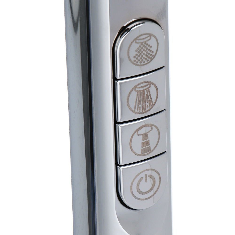 RAIN Лейка для душа, 4 режима, с массажными мягкими щеточками, фильтр, кнопка стоп, 90мм, хром - #4