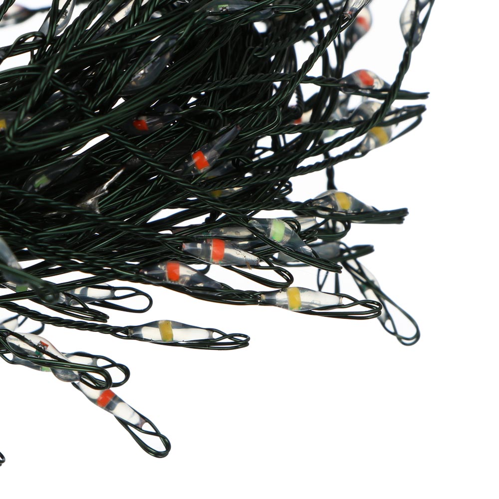 СНОУ БУМ Гирлянда эл. нить росы мишура 10м, 280LED, мульти, пост.свеч., мед.провол., зел. цвет, 220В - #4