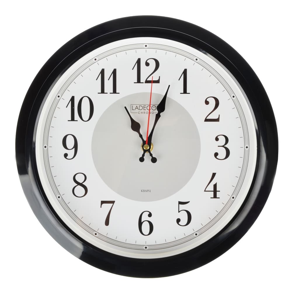 LADECOR CHRONO Часы настенные круглые, d30см, пластик, 3 дизайна - #1