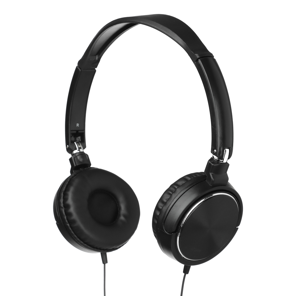 Наушники проводные накладные FORZA SonicWave, поворотные, пластик, кабель 120 см, чёрный - #1
