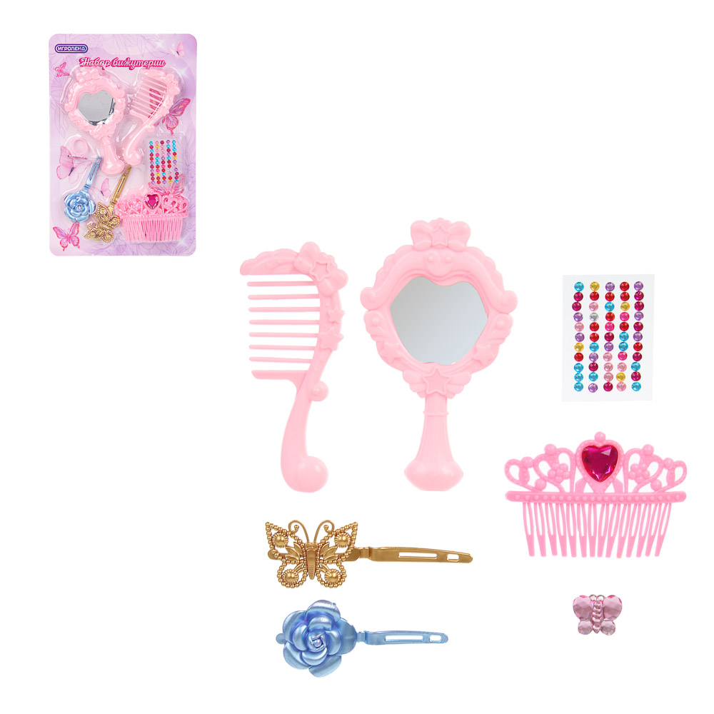 ИГРОЛЕНД Набор бижутерии "Миледи", ABS, PP, 15,2х2,5х23 см, 2 дизайна - #1