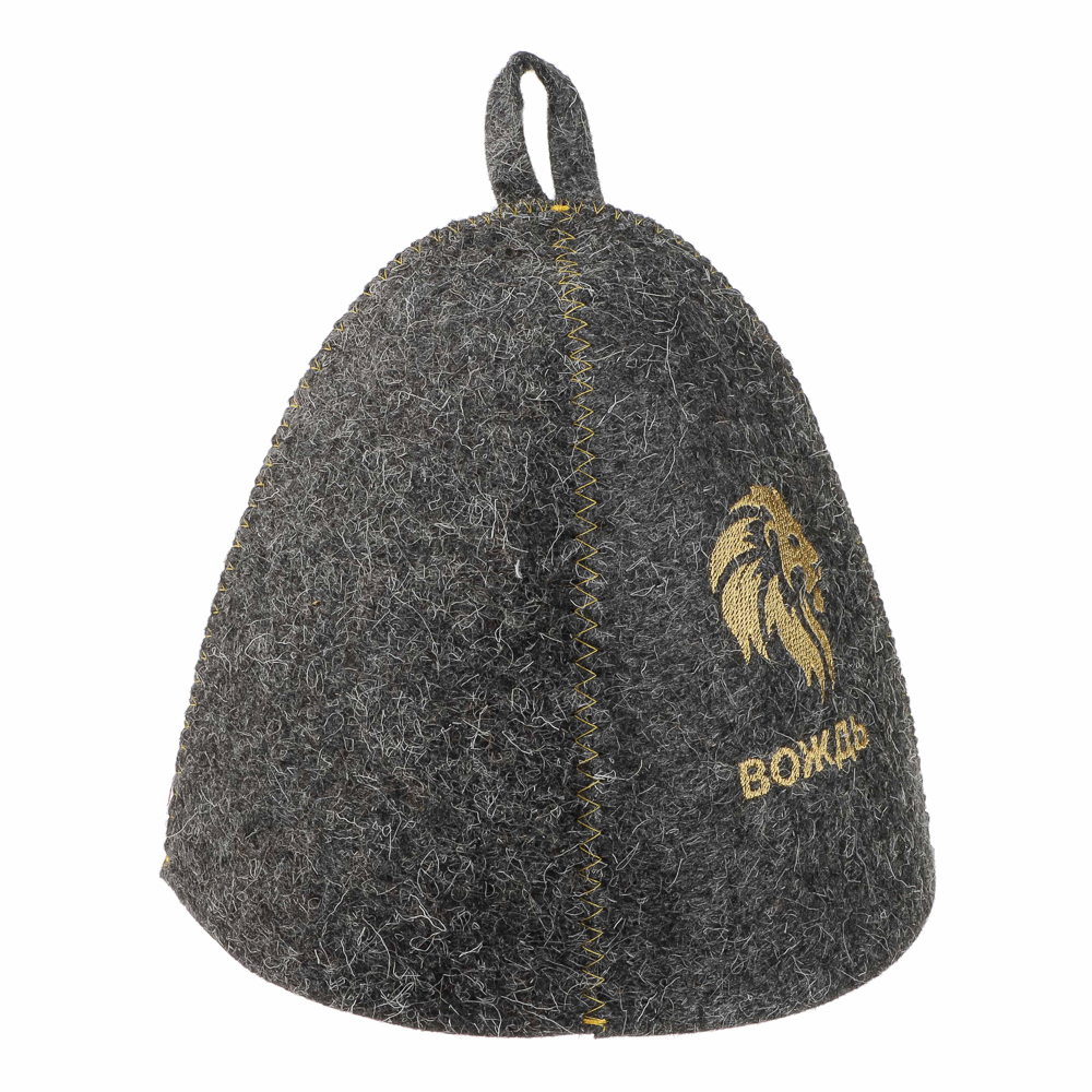 Шапка банная с вышивкой 3 диз. Амонд в асс., войлок серый/белый - #6