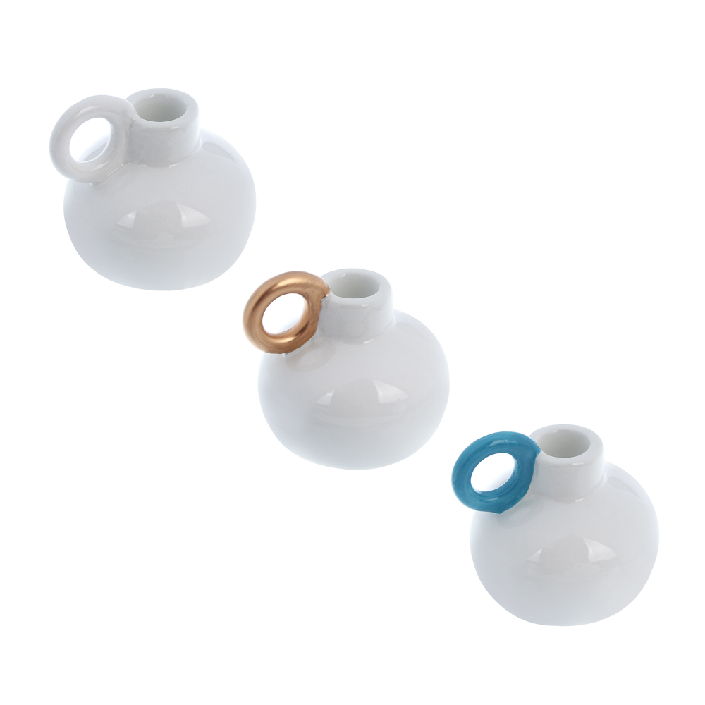 Подсвечник тм LADECOR, 8,5x9 см, с ручкой, доломит, 3 вида - #1