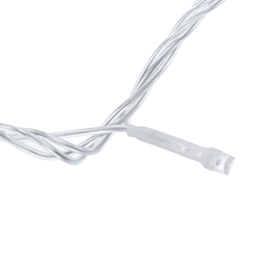 СНОУ БУМ Гирлянда эл. вьюн 10м, 100 LED, белый, пост. свеч., ПВХ прозр., коннектор, 220В - #2