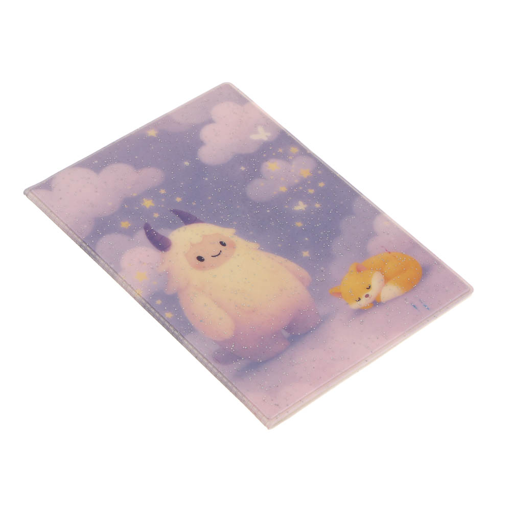 Обложка на паспорт тм ЮL с блестками, ПВХ, 13,6х9,5см, 6 дизайнов - #5