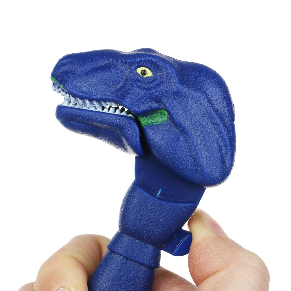 Ручка шариковая синяя в форме динозавра, подвижные челюсти и голова, пластик, 16х5,5 см, 4 дизайна - #6