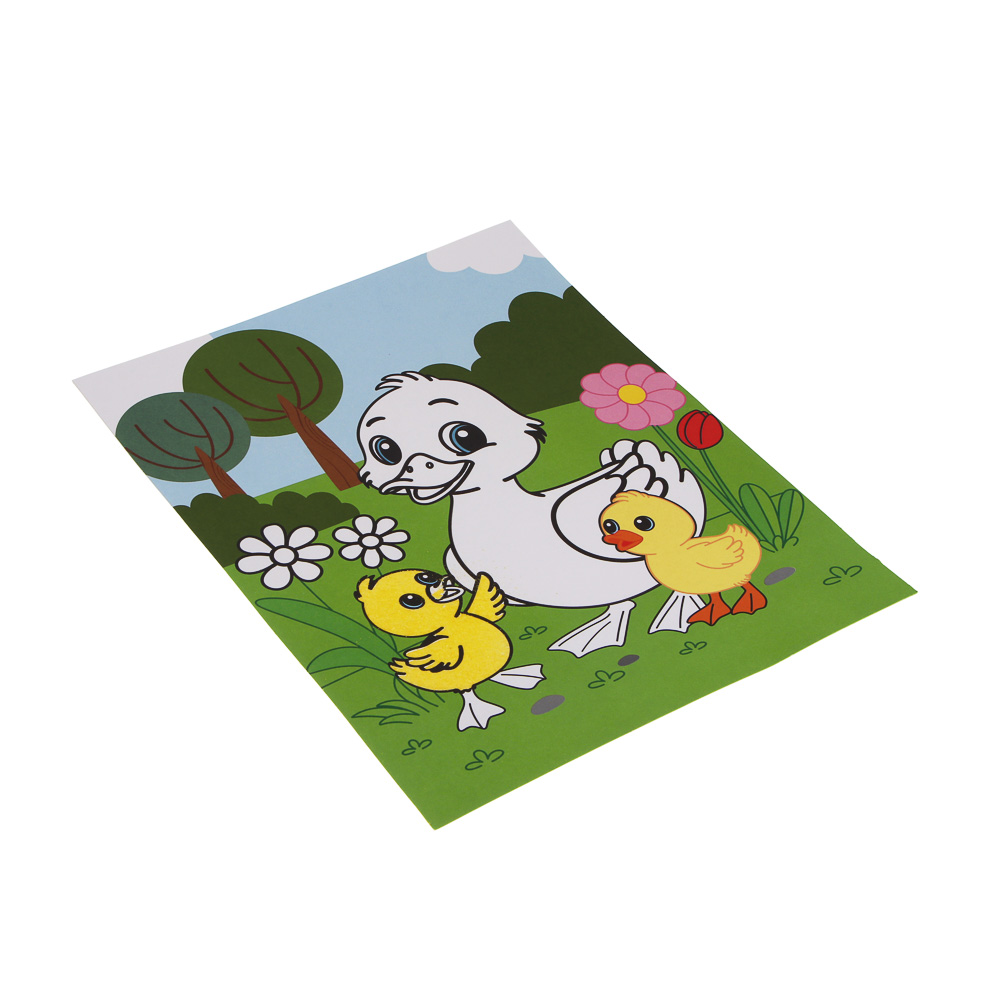 Фреска из песка с цветным фоном "Микс", бумага, песок 8-10цв., 21х27см - #5