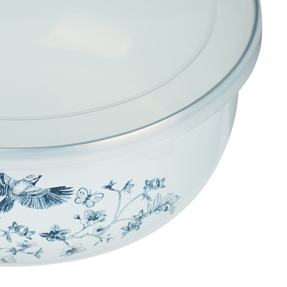 Набор эмалированных салатников с крышками, 6 пр. (14/16/18см, 0,7/1,1/1,4л) "Флорал" - #4