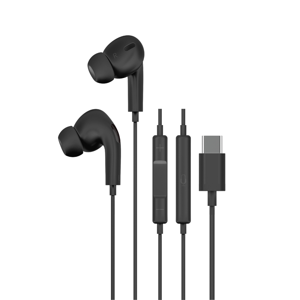 Наушники проводные внутриканальные BY Space Connect PRO с микрофоном, TYPE-C, 120см, чёрный - #1