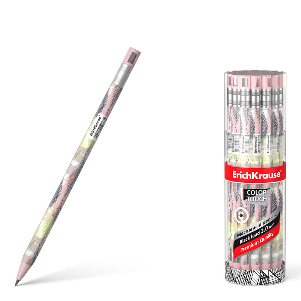 Erich Krause Карандаш механический "Колортач Флора" 2.0 мм с точилкой, НВ, туба, 50763 - #1