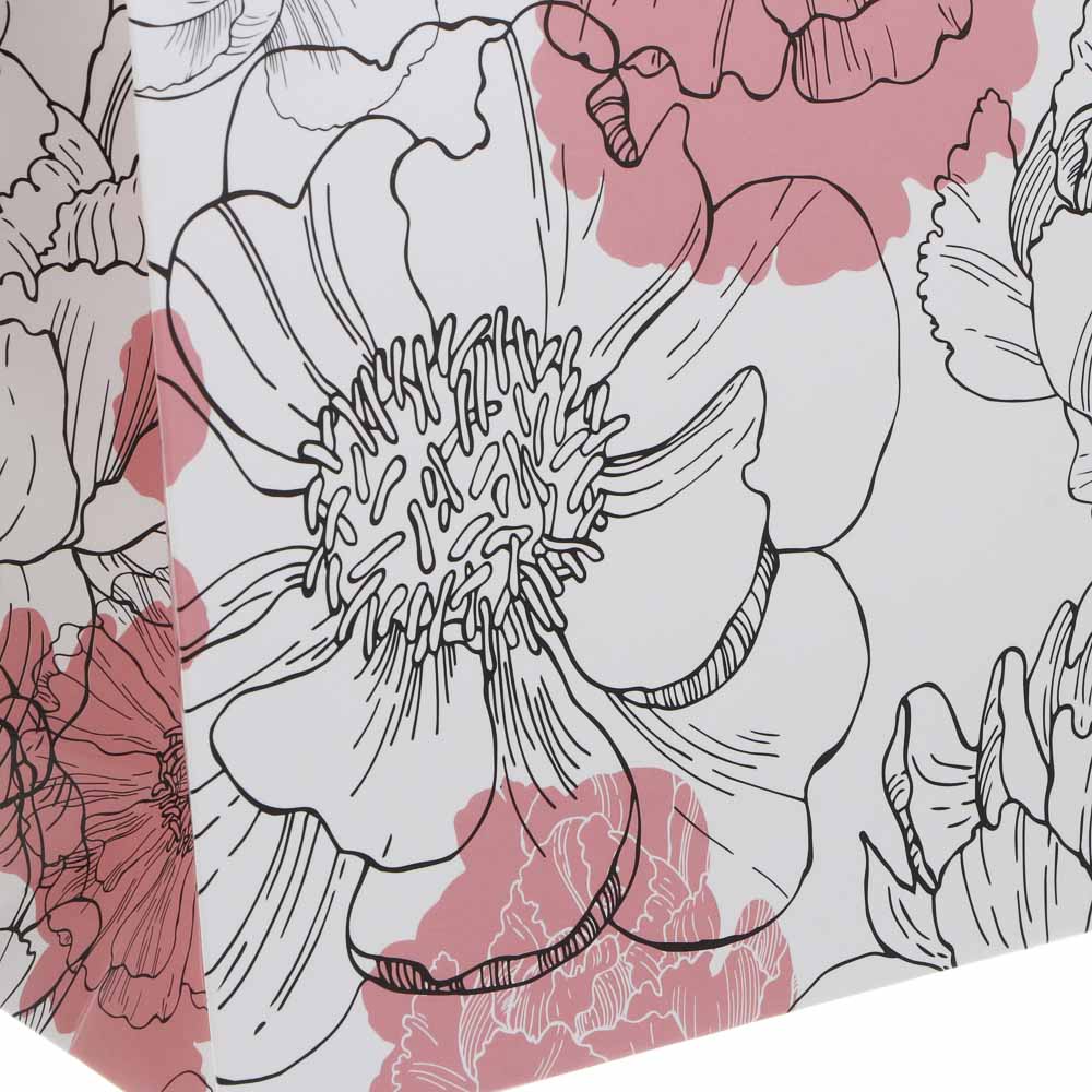 Пакет подарочный бумажный тм LADECOR, M 27x19x9 см, "Цветы" арт 1, 4 дизайна - #5