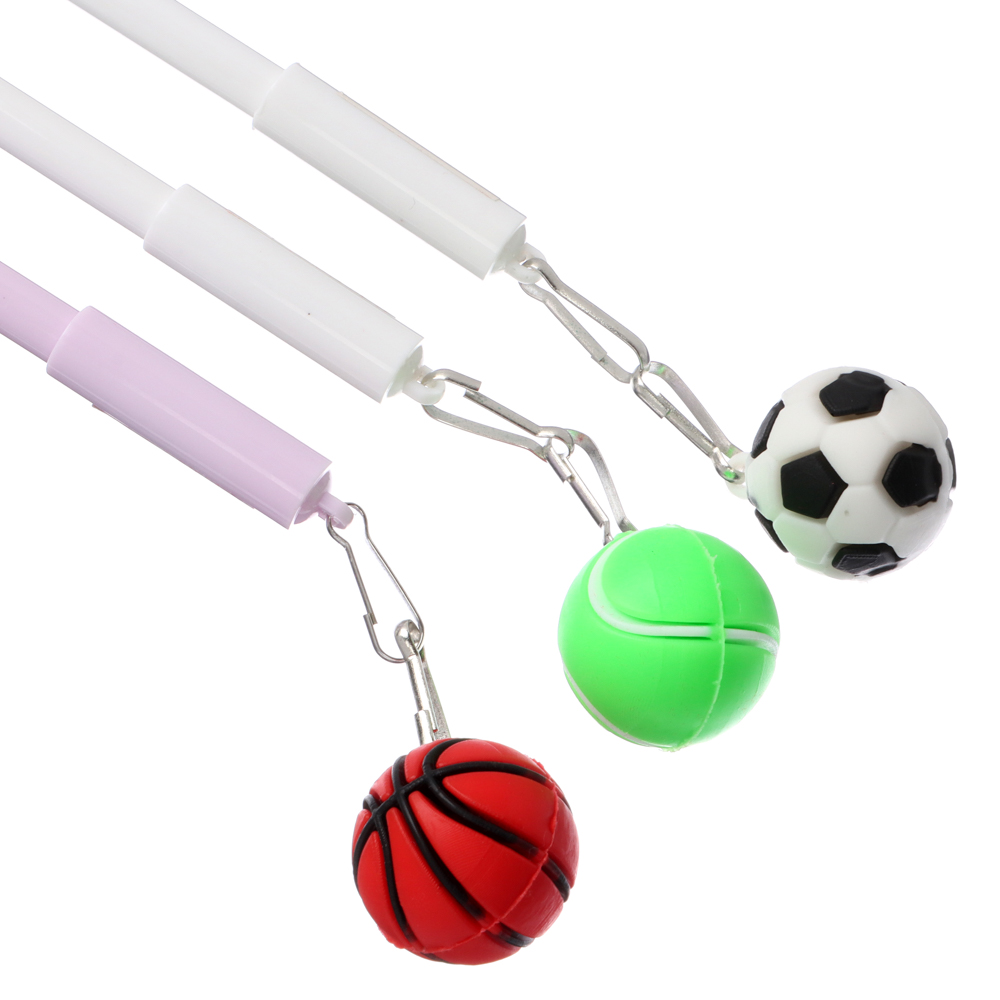 ClipStudio Ручка шариковая с брелоками в форме мяча на подвеске, синяя, пластик,корпус 17 см,3 диз. - #5