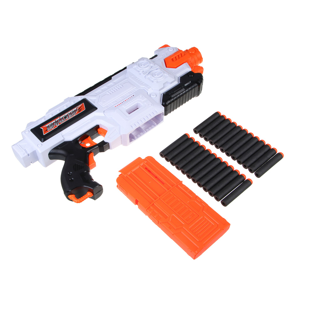 ИГРОЛЕНД Бластер автоматический с мягкими патронами, АБС, 24 пули EVA, 6хАА, 54х30х7 см - #4