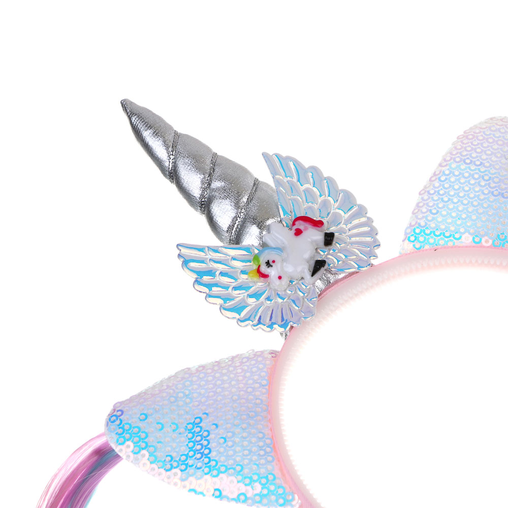 СНОУ БУМ Ободок "Единорог", диаметр 11,5см, пластик, полиэстер - #4