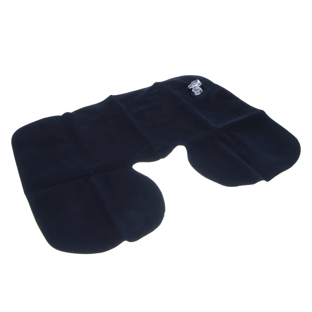 Подушка дорожная надувная тм BY SPORT, 38x25см, ПВХ, черная - #1