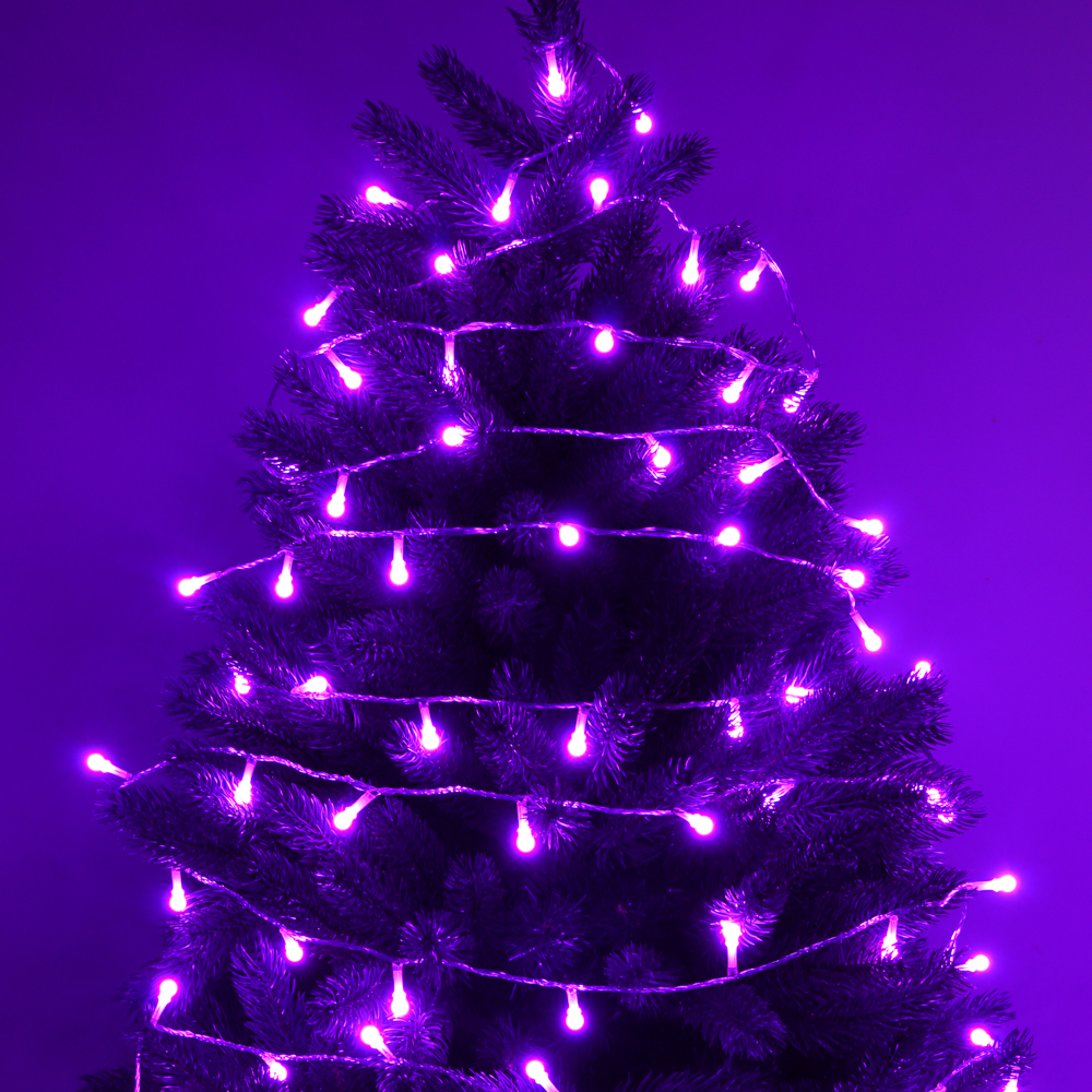 СНОУ БУМ Гирлянда эл. вьюн 10м, 100LED, сиреневый, 8 режимов, ПВХ прозрачный, 220В - #7