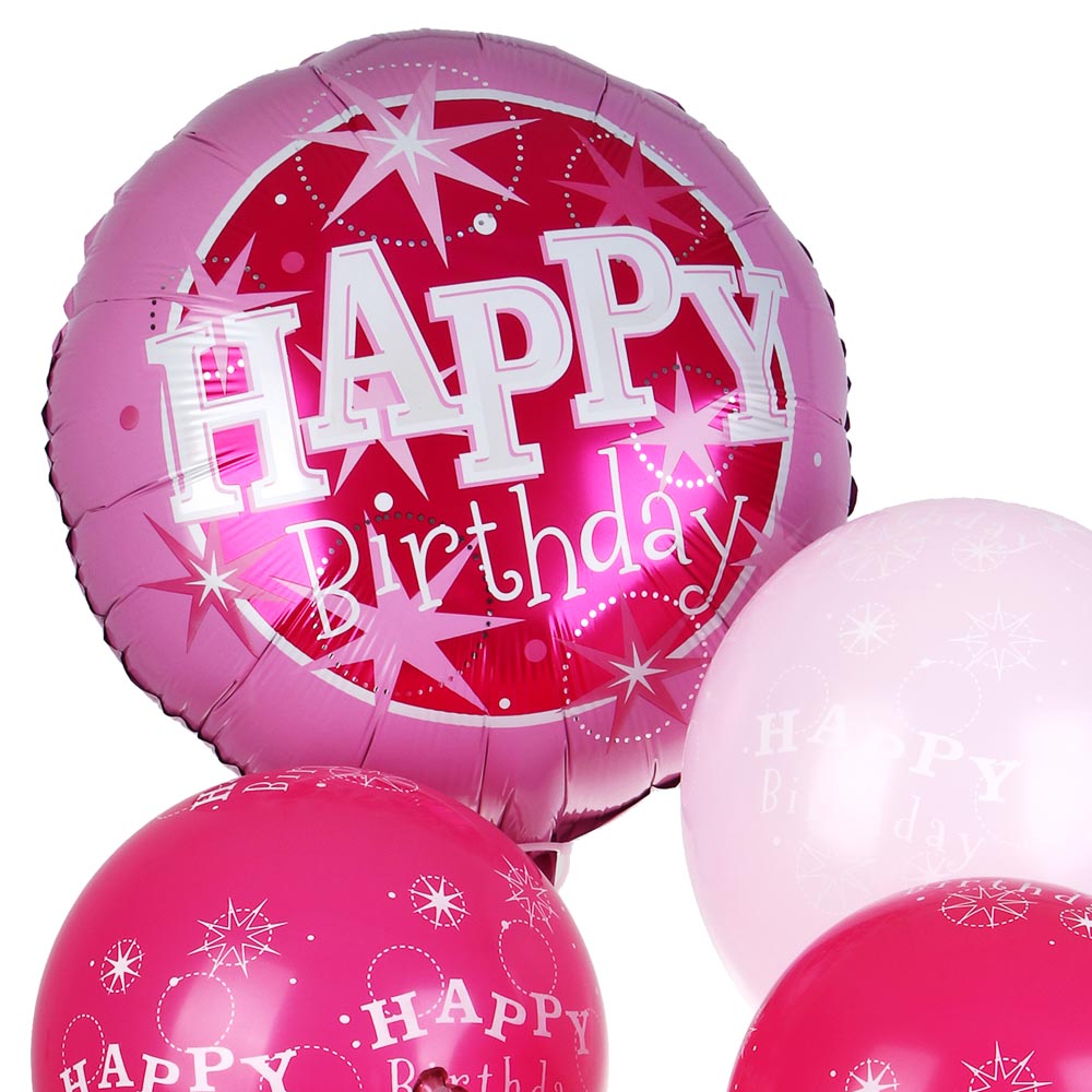 FNtastic Набор воздушных шаров 6 шт с подставкой, фольга, пластик, картон, "Happy Birthday", розовый - #2