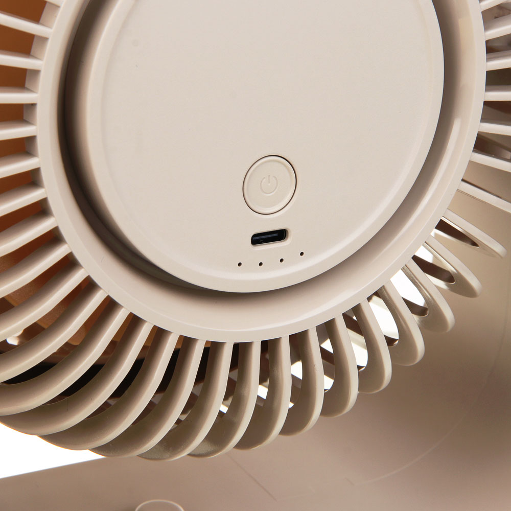 LEBEN Вентилятор настольный аккумуляторный, емкость 3600 мАч, беж. - #7