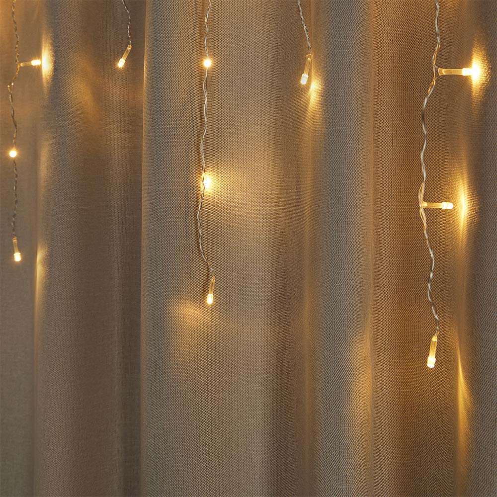 СНОУ БУМ Гирлянда эл. бахрома, 96LED, 3x0.5x0,7м, шампань, пост.свечение, ПВХ прозрач, коннект, 220В - #8