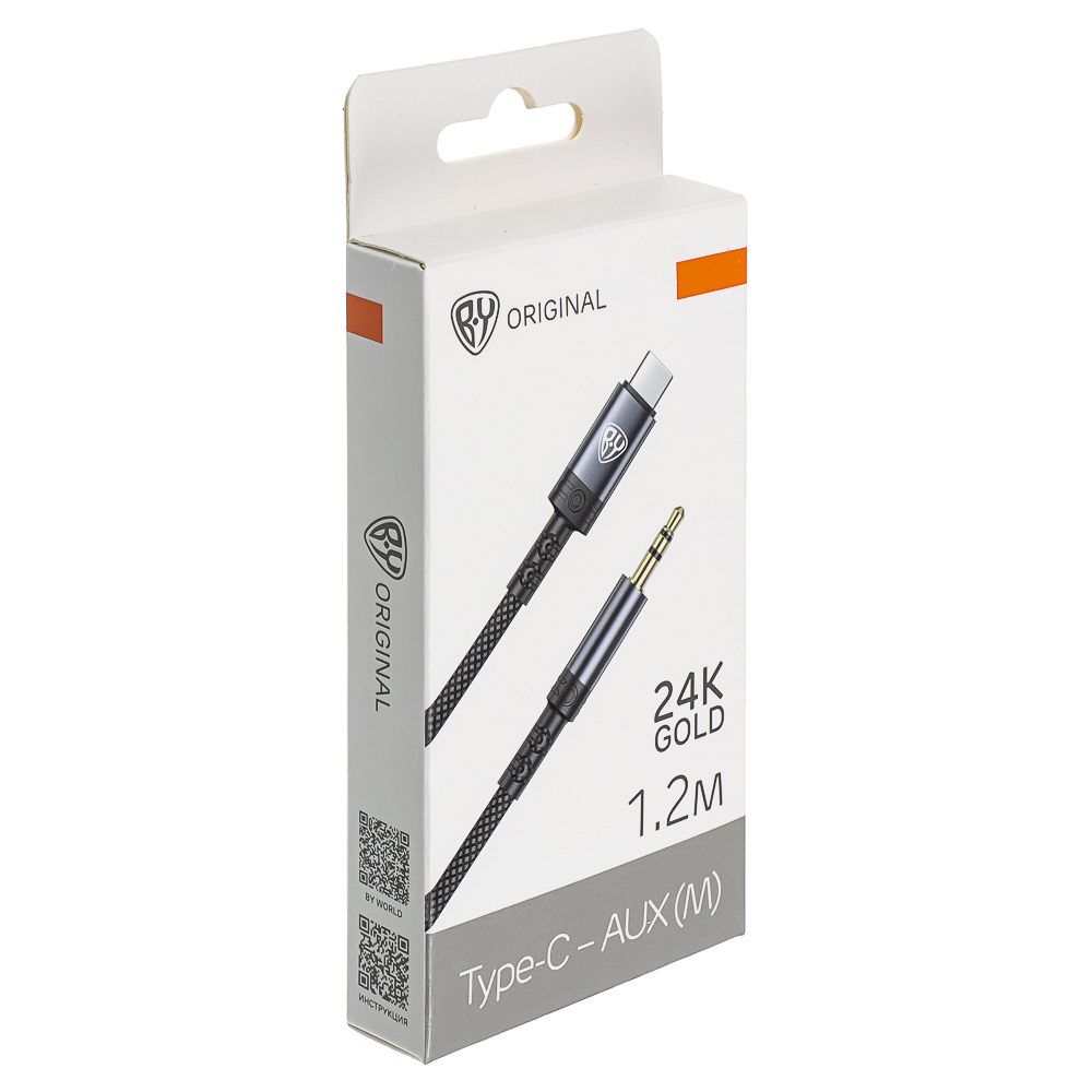 Аудиокабель Type С-AUX (M) 3.5мм mini jack 4pin BY SoundCore, 1.2 м, позолоченный, нейлон, черный - #2