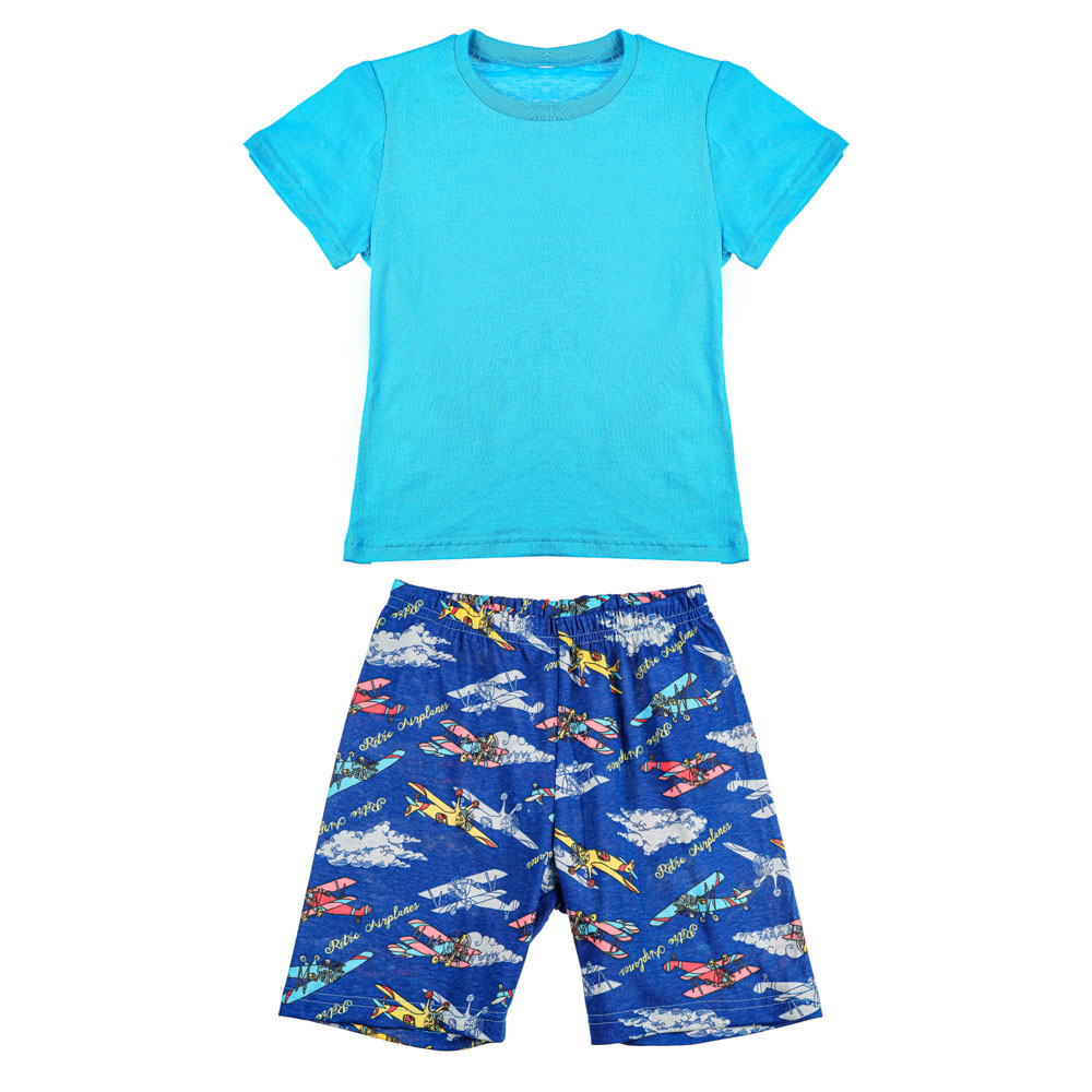 Пижама детская (футболка и шорты), р.104-128, 100% хлопок, 4 дизайна - #5