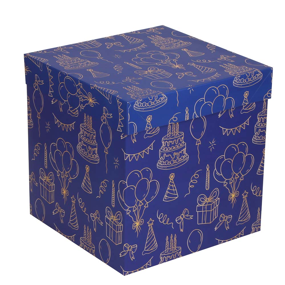 Коробка складная 22x22x22см, бумага, 4 дизайна - #2