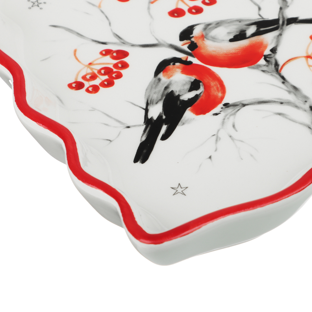 MILLIMI Снегири Блюдо в форме елки 21х16х3см, керамика - #3