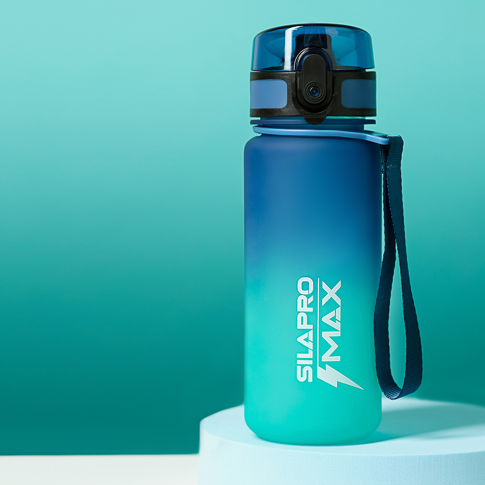 SILAPRO MAX Бутылка спортивная с замком, бирюзовая, 500мл, РС, РР - #11
